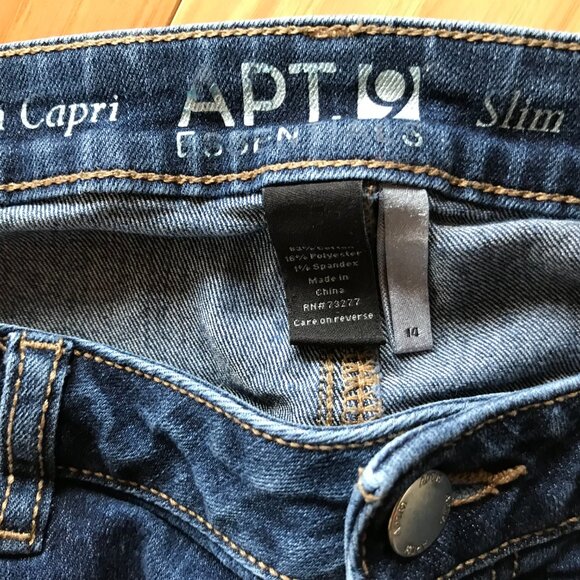 Upcycled Apt. 9 Painted Capris, Cropped Jeans, I Be Hidin’ My Crazy, Size 14 - Picture 11 of 14